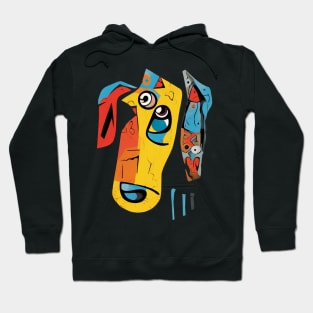 Picasso Inspired Cubist Canine: Abstract Dog Art Hoodie